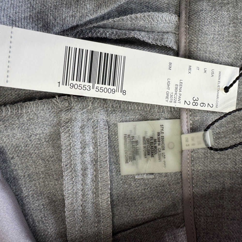 Elie Tahari NWT Women’s Sz 2 Leena Pant Gray Wool Pleated Trousers - Picture 8 of 8